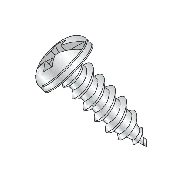 Newport Fasteners Self-Drilling Screw, #4 x 1/2 in, Zinc Plated Steel Pan Head Combination Phillips/Slotted Drive 358210-100 - main